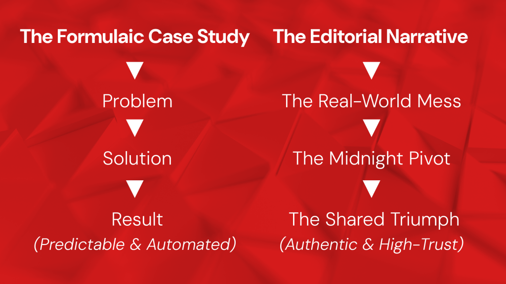 From 'Problem-Solution-Result' to Editorial Storytelling